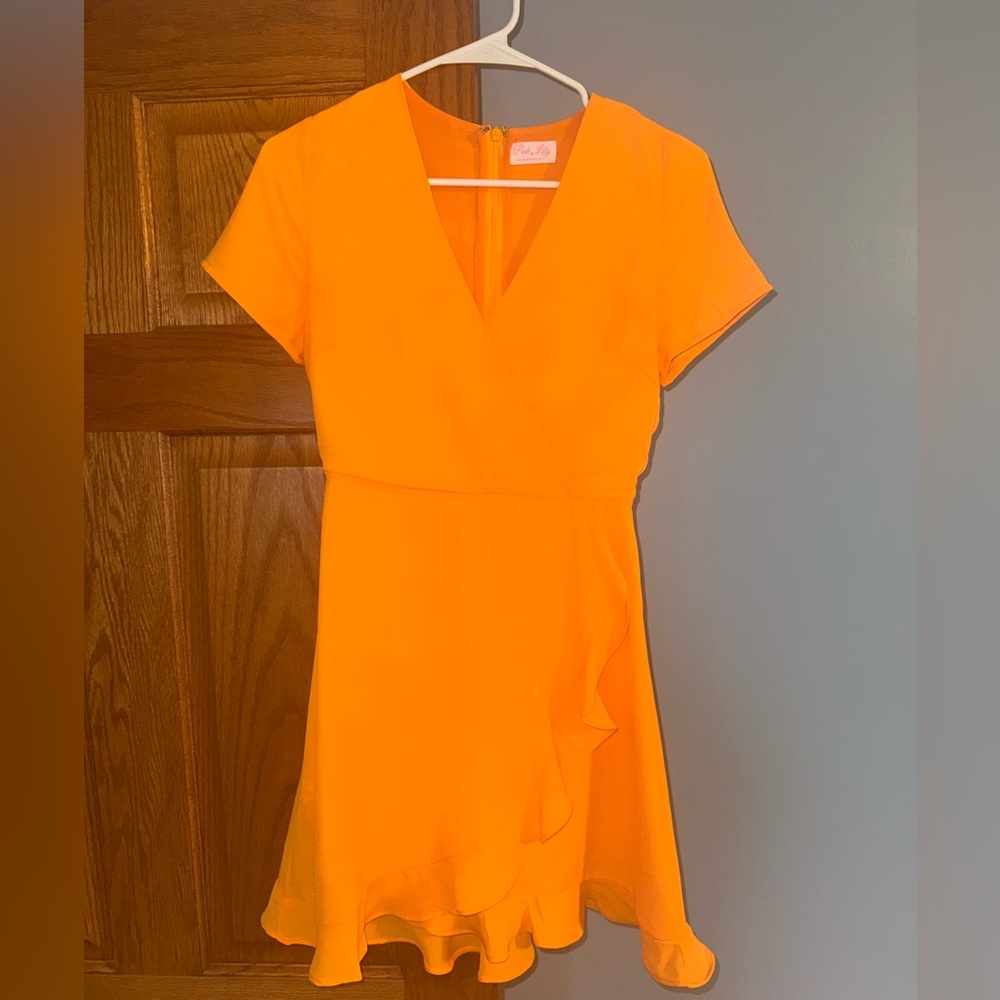 Pink Lily Vibrant Orange Mini Dress